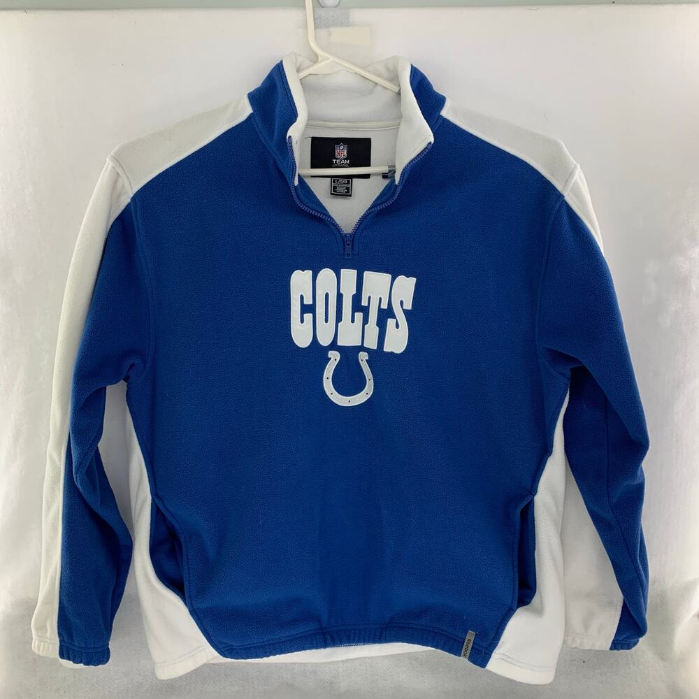 Vintage Reebok NFL Indianapolis Colts 1/4 Zip Fleece Pullover - Men's Large